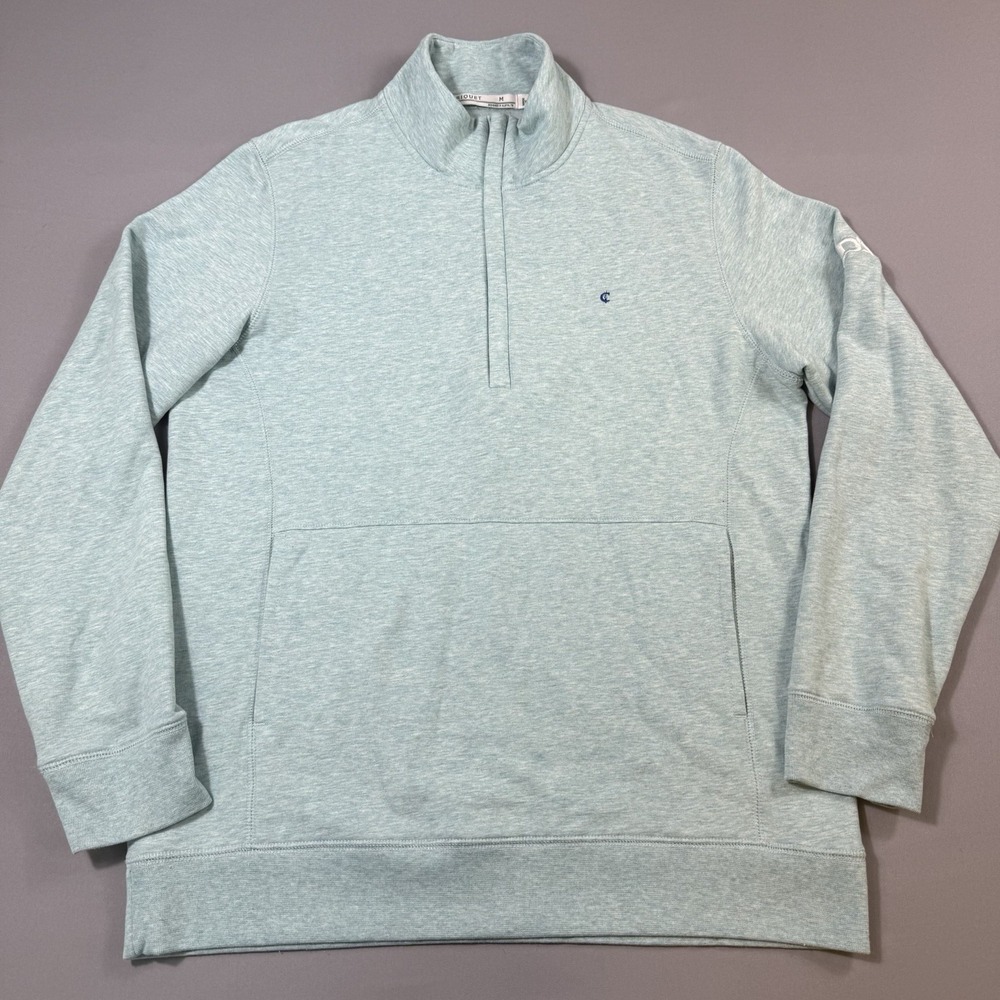 Criquet 1/4 Zip Weekender Sweater Mens‎ Medium Mint Blue Long Sleeve Golf Preppy